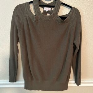 ✨ NWOT PINK LILY Olive Green Criss-Cross Ribbed Sweater ✨